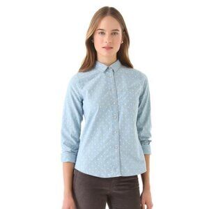 Madewell Polka Dot Chambray Button Down